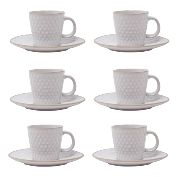 Set da caffè Impronte da 6 pezzi in stoneware