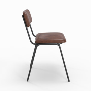 Lot de 2 chaises en cuir de buffle marron - Arsène