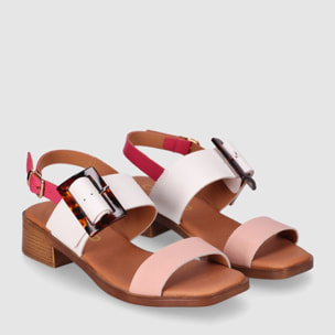 Sandalias de Piel - Rosa - Tacón: 4 cm