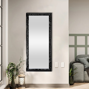 Espejo rectangular Crackie poliestireno negro 143x63x2 cm