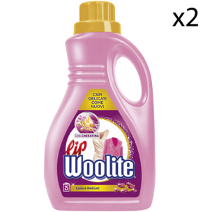 2x Woolite Lip Detersivo Liquido Lana e Delicati con Cheratina - Flacone da 1500ml 25 Lavaggi