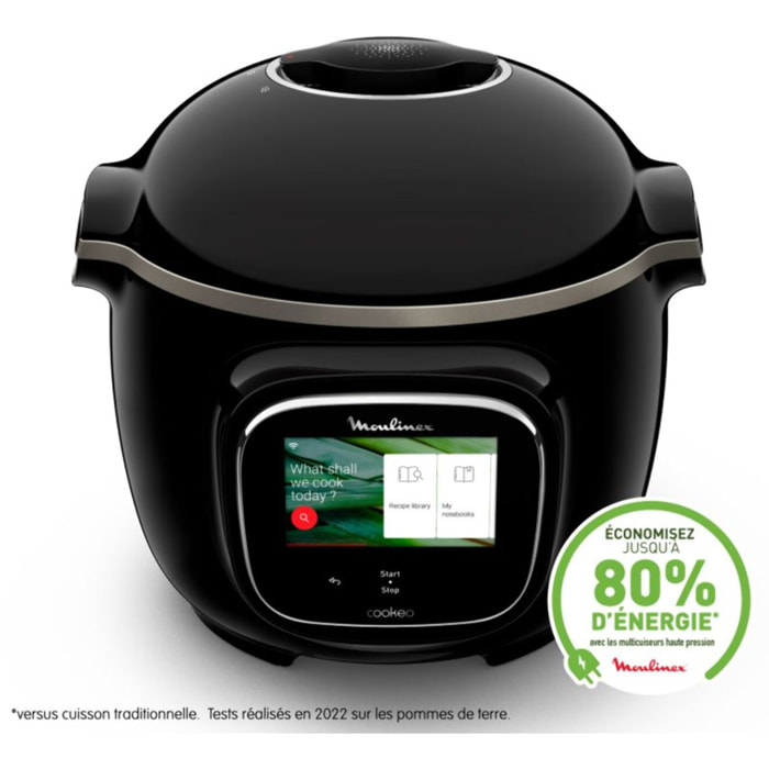 Cookeo MOULINEX YY5479FB noir Touch Wifi 6 L, 3 modes de cuisson + Extra Crisp