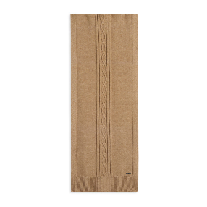 Sciarpa in maglia con treccia centrale decorativa