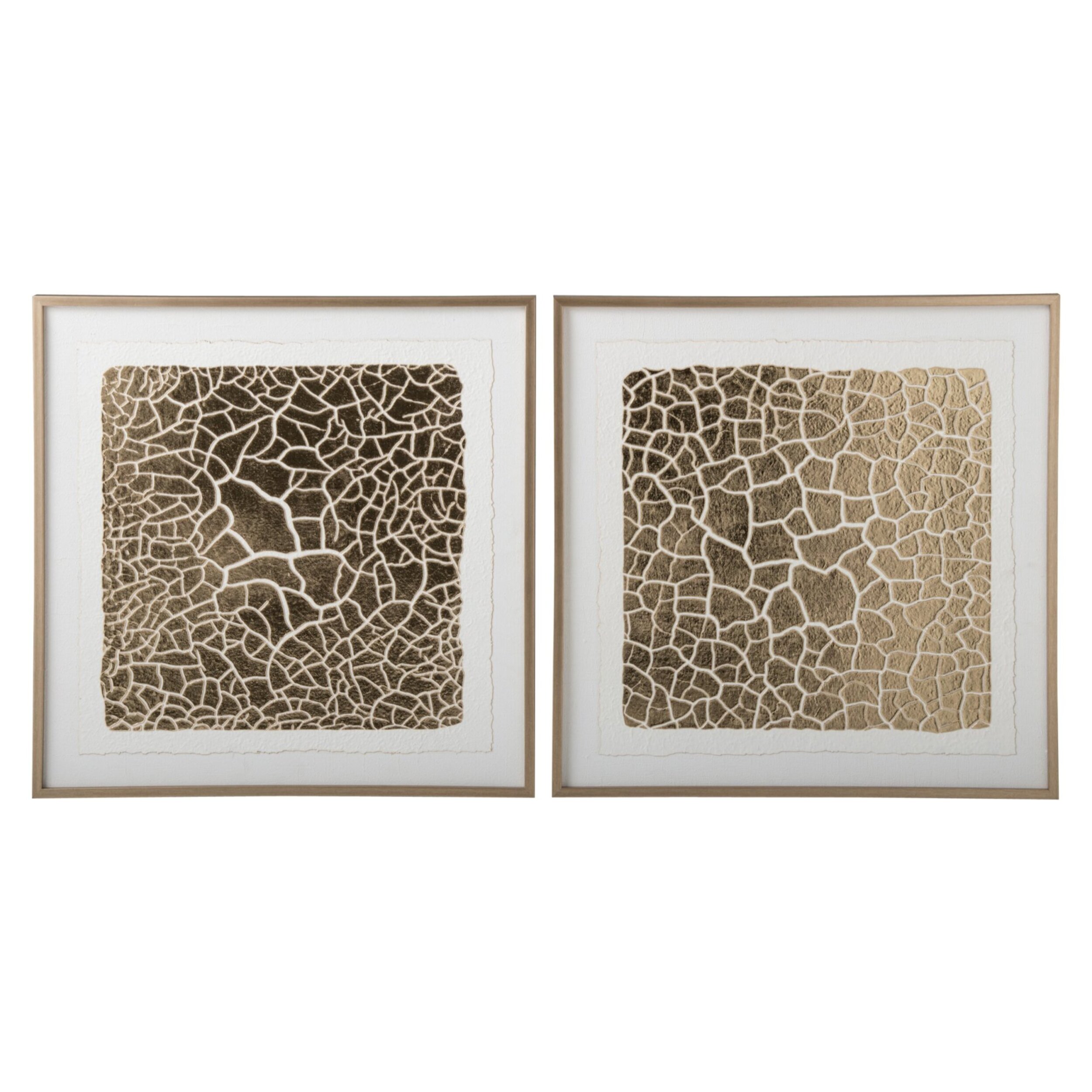 J-Line tableaux - MDF - doré - assortiment de 2