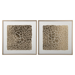 J-Line tableaux - MDF - doré - assortiment de 2