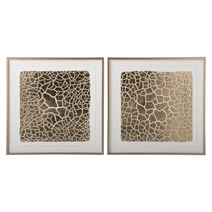 J-Line tableaux - MDF - doré - assortiment de 2