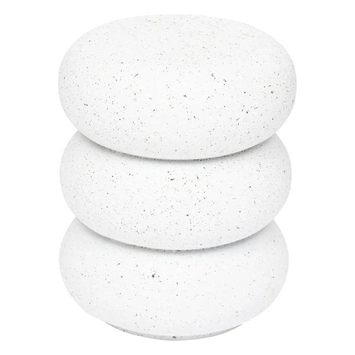 Table d’appoint "Stoneto" blanc 43x35x35cm