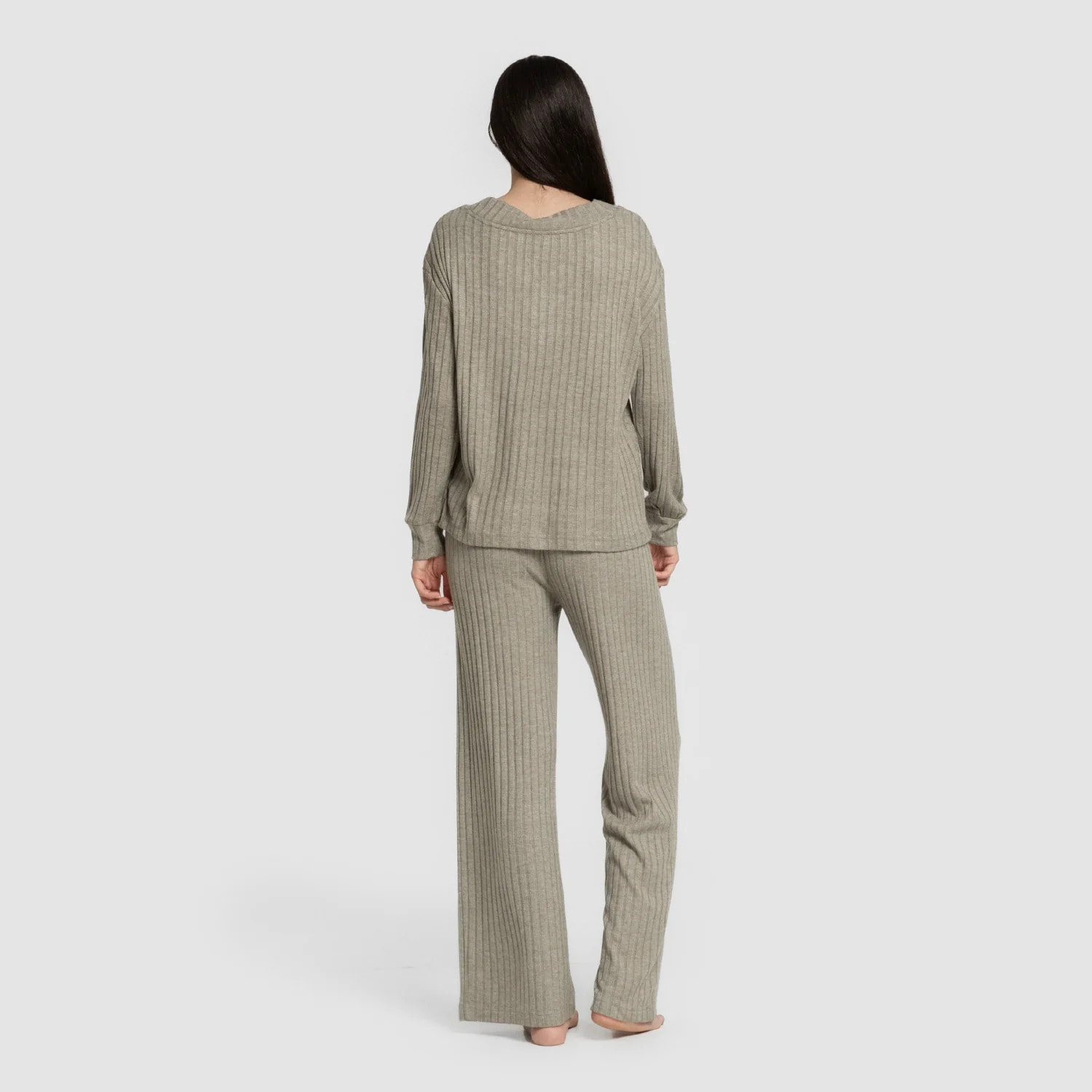 Pantalón largo polyamide canalé mujer