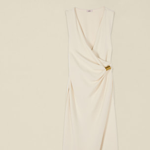 Oltre - Vestido midi cruzado - Blanco
