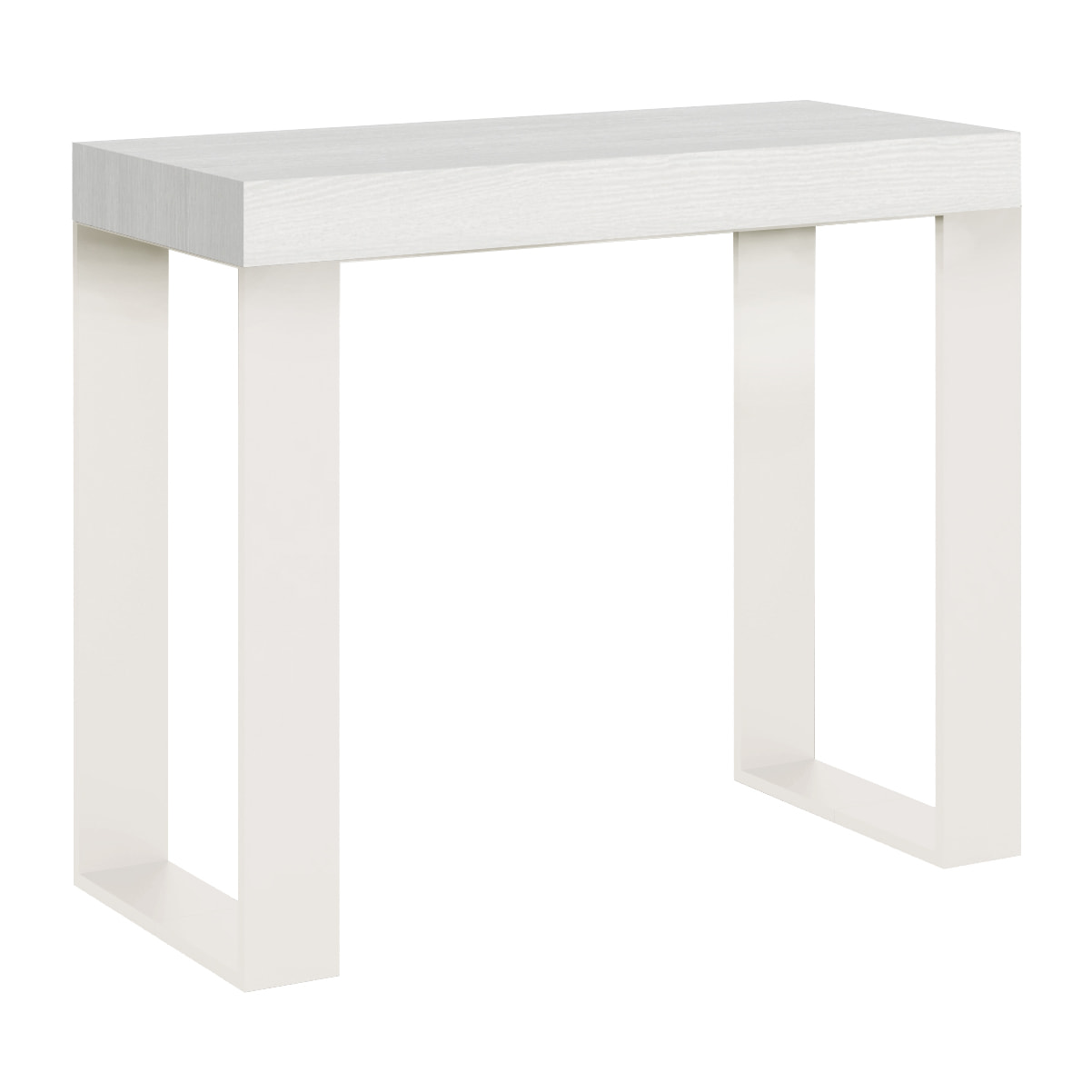 Consola extensible 90x40/300 cm Tecno Fresno Blanco estructura Blanca