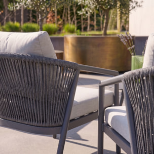 Salon de jardin aluminium et cordes 4 places KORAVA