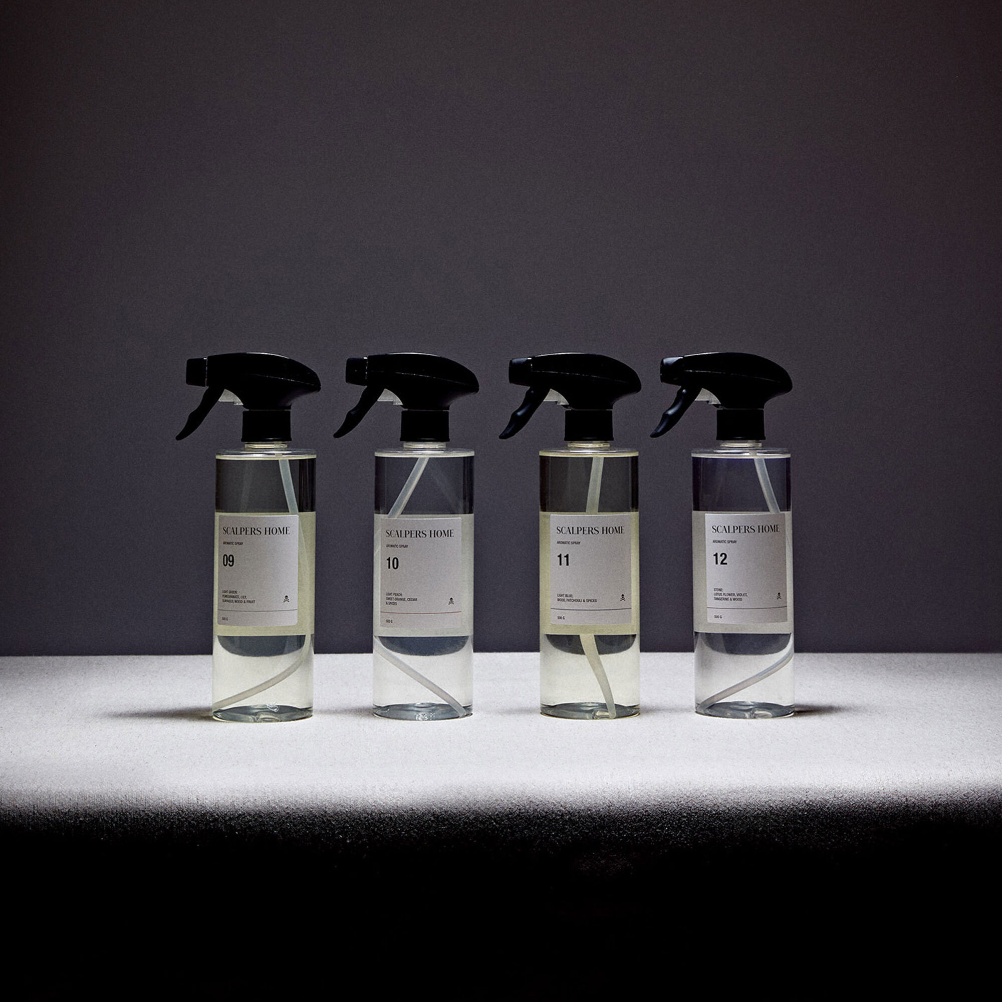 Set de 2 difusores spray de 500ml con aromas de stone y white lotus scalpers