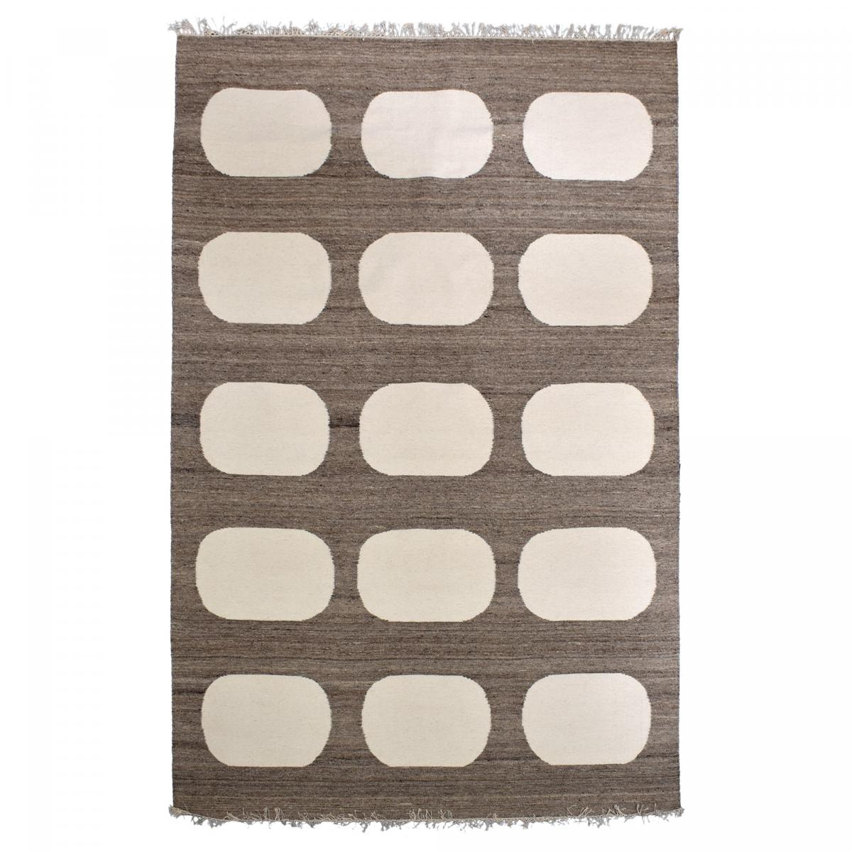 Tapis salon et chambre fait main en laine motif rond MECO