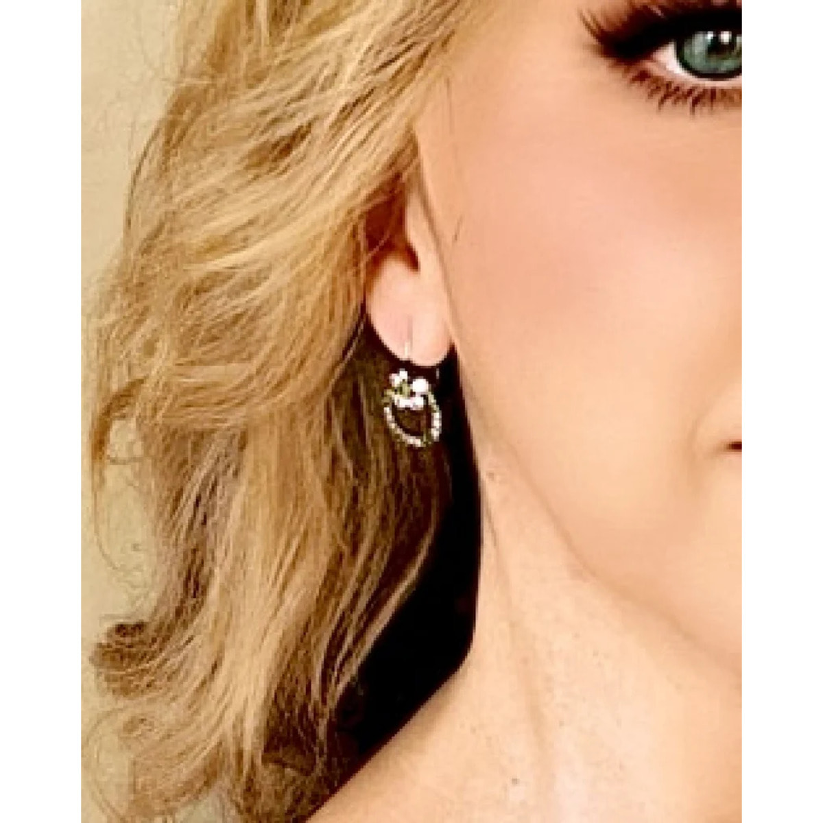 Pendiente Flor y aro en cristal Sw mix