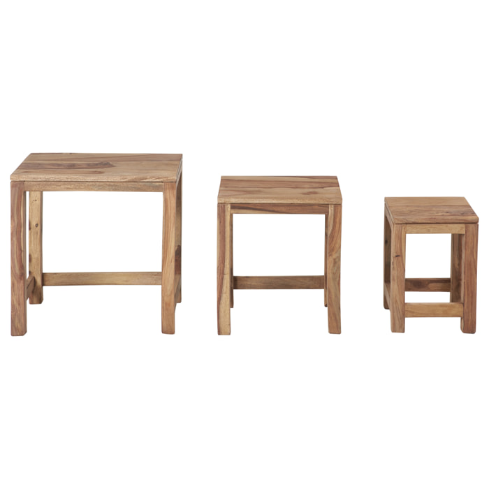 TAVOLINO BASSO IN LEGNO - SET 1/3 - misura 46X30X46
