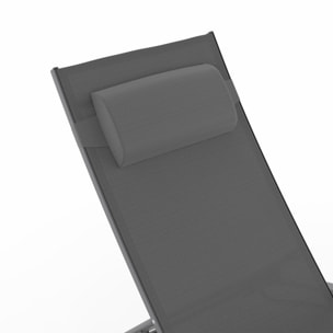 Transats inclinables Havana 4 positions gris - lot de 2