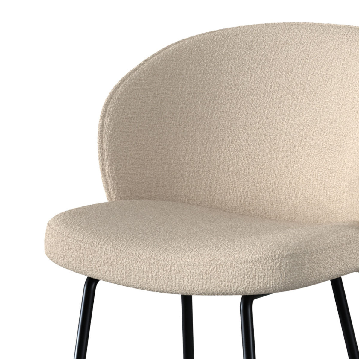 Lot de 2 chaises pour îlot central 66 cm en tissu bouclé beige - Groom