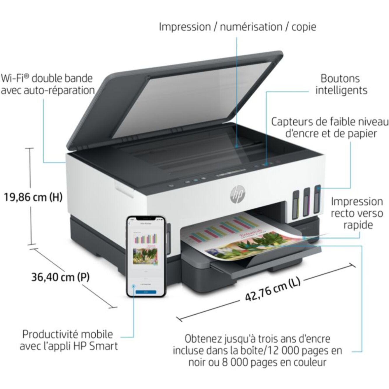 Imprimante jet d'encre HP Smart Tank 7005