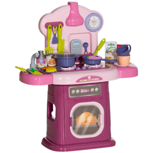 Cuisine enfant jouet d'imitation effets lumineux sonores nombreux accessoires rose