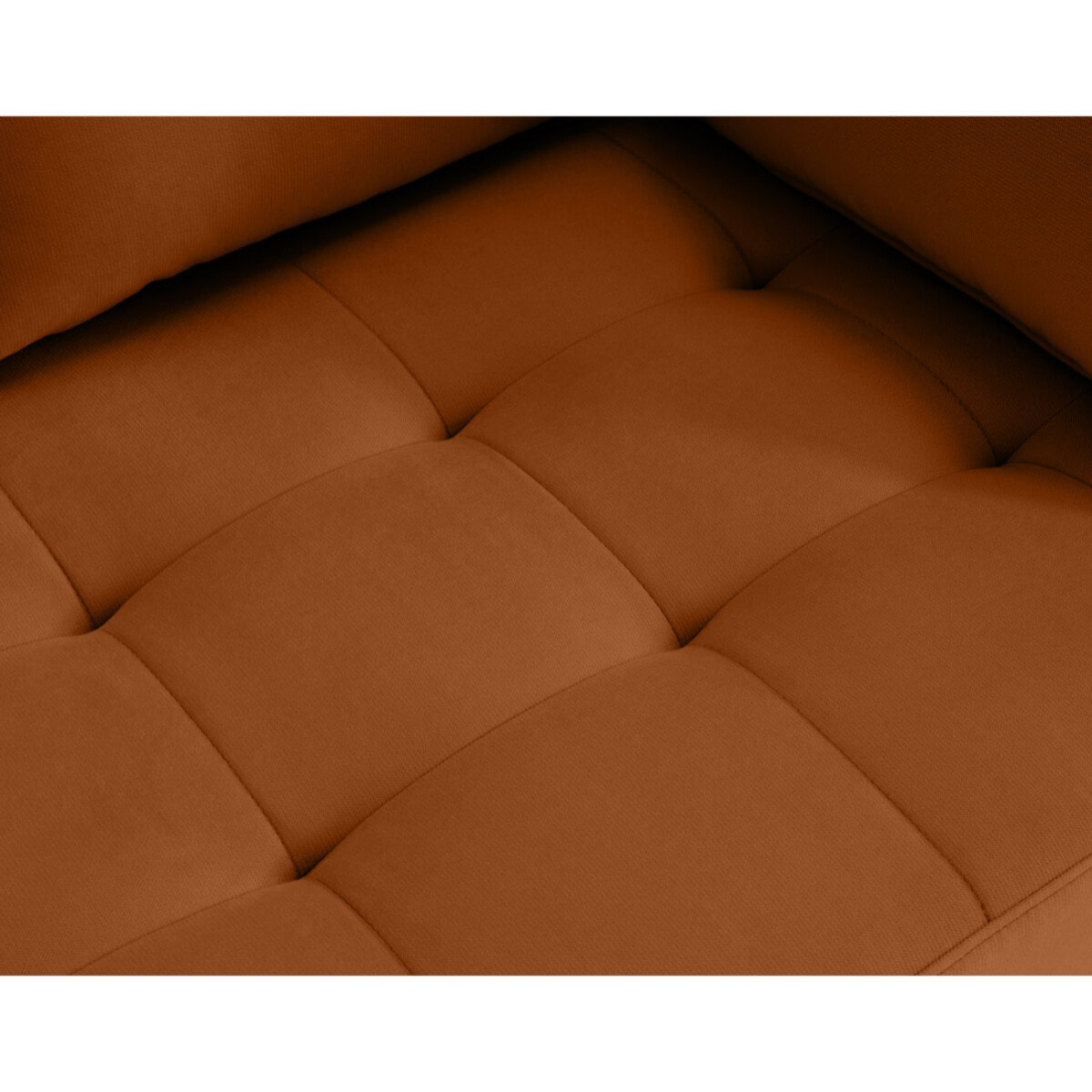 Anna - fauteuil avec poche en velours - pieds en bois - Rouille