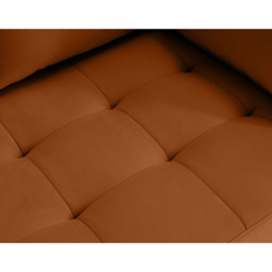 Anna - fauteuil avec poche en velours - pieds en bois - Rouille