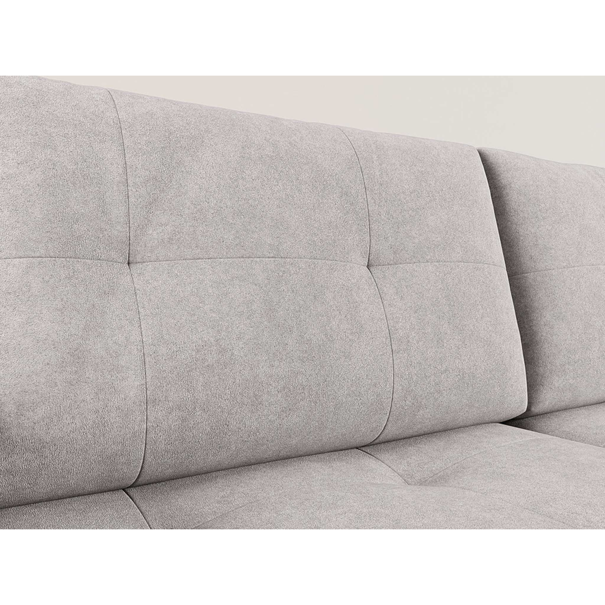 Bastian - canapé panoramique en U 7 places convertible avec coffre en velours texturé - Gris