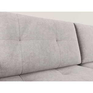 Bastian - canapé panoramique en U 7 places convertible avec coffre en velours texturé - Gris