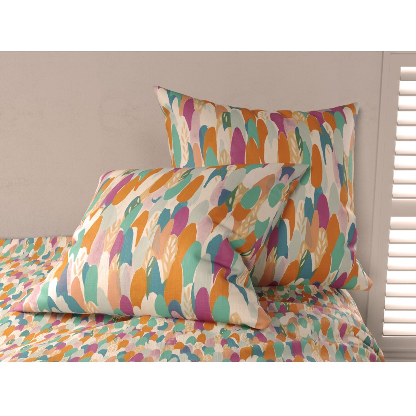 Parure Housse De Couette 100% coton 3pcs Poppy