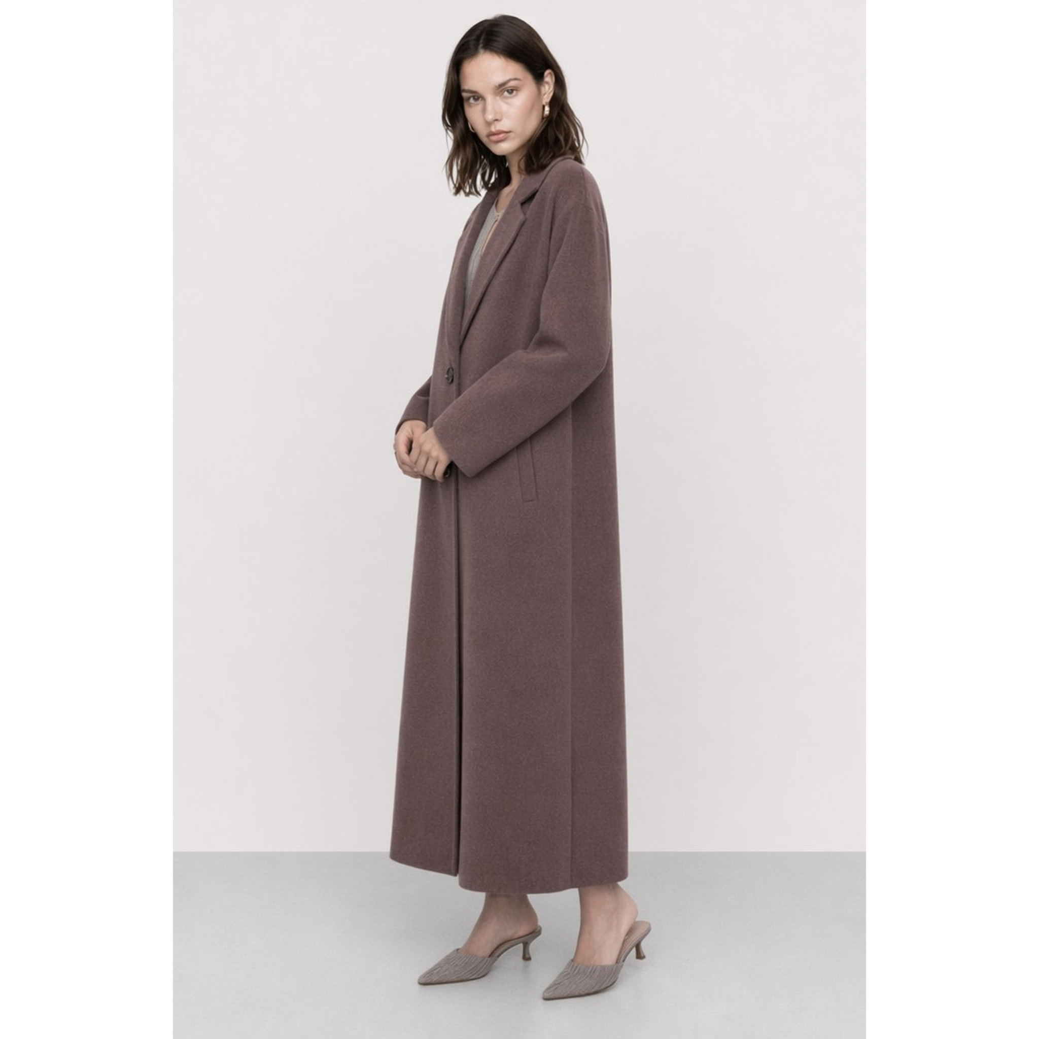 Kocca - Cappotto lungo da donna in lana con collo a revers Donna