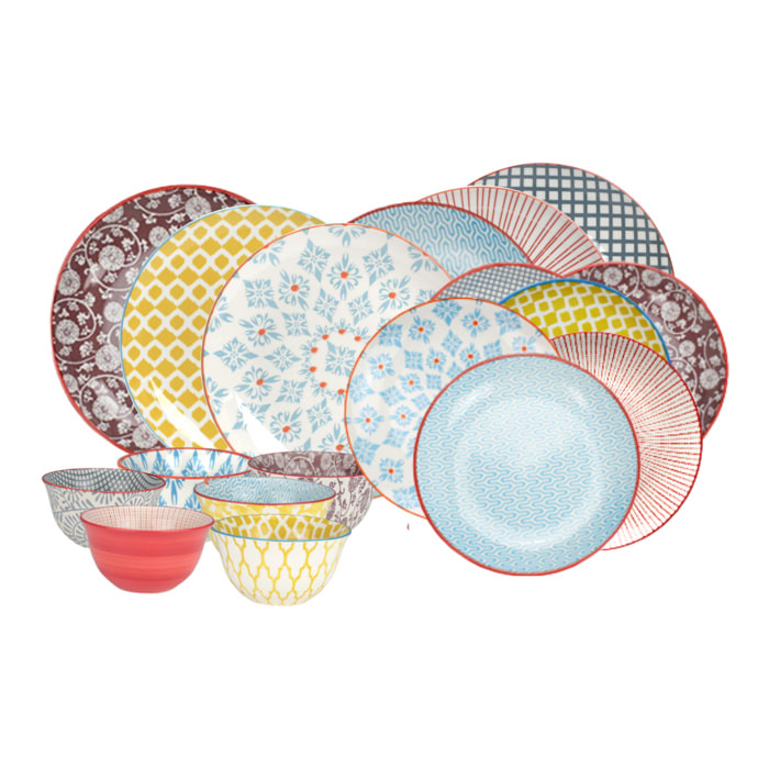 Service de 18 assiettes et bols design 1, SABAE