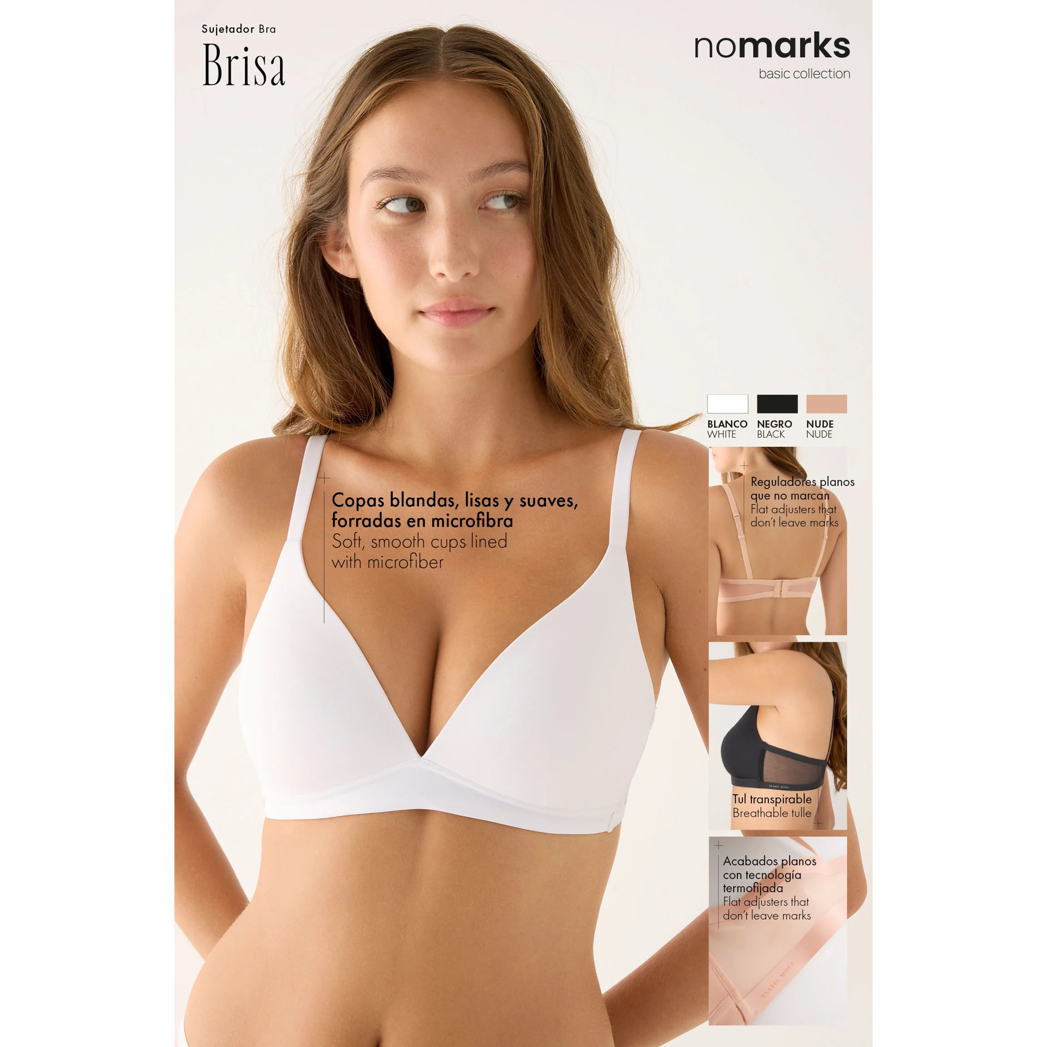 Reggiseno senza ferretto con imbottitura Bianco