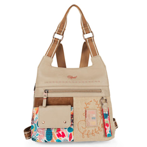 Bolso Mochila Mujer Skpat Arezzo Beige