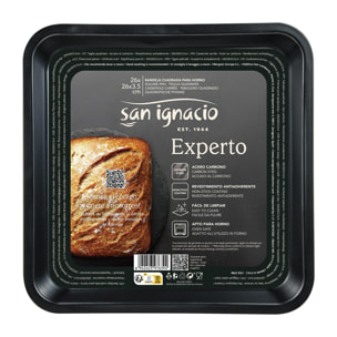 Molde cuadrado para horno 26x26x3,5 cm acero carbono ideal para repostería expert san ignacio