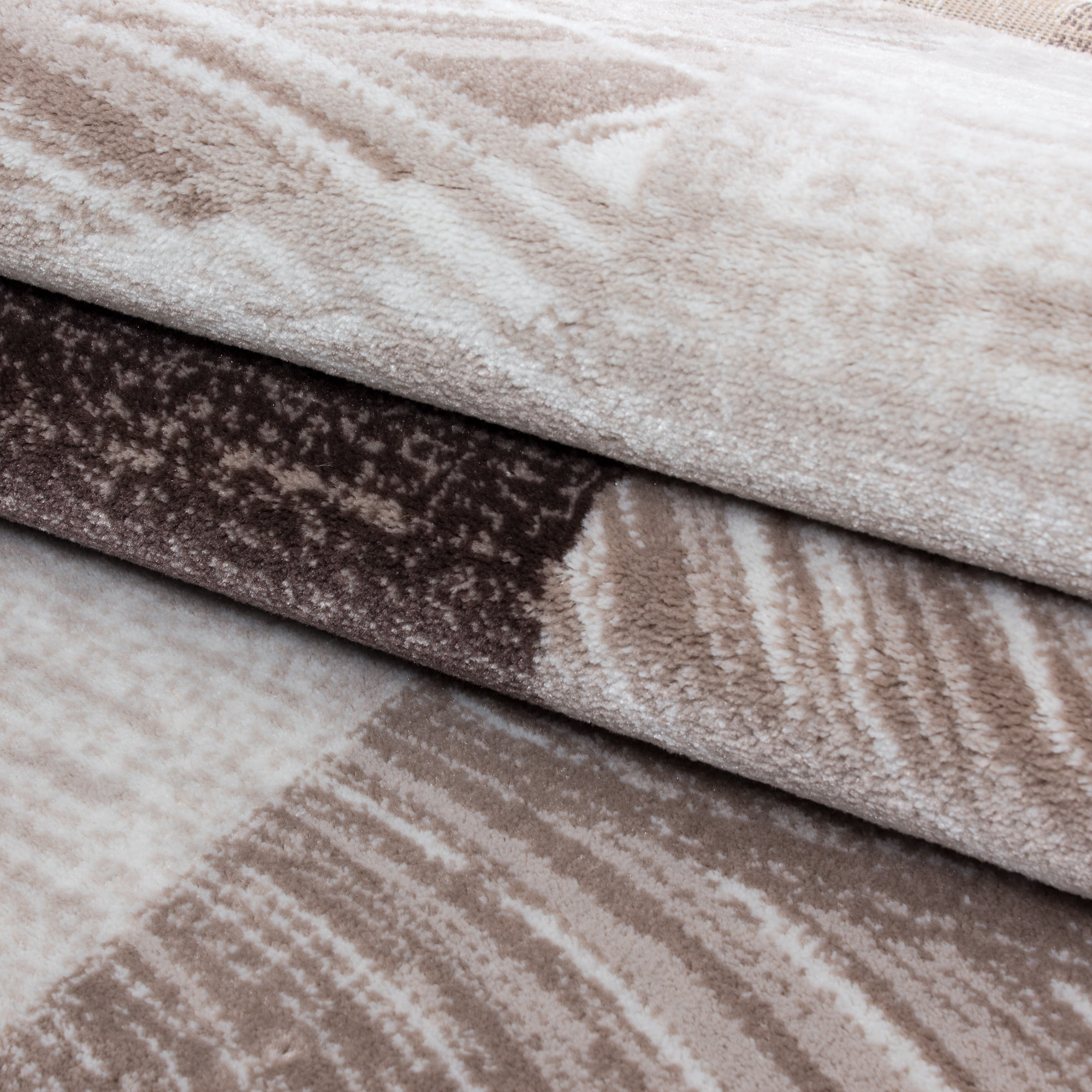PARMA - Tapis à poils ras à motif géométrique marron - PAR9220MAR