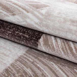 PARMA - Tapis à poils ras à motif géométrique marron - PAR9220MAR