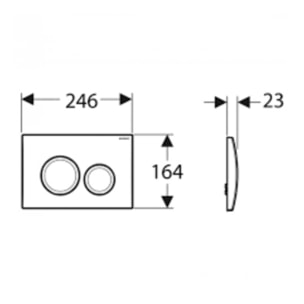 Delta20 plaque de déclenchement double touche, chrome mat (Delta-9)