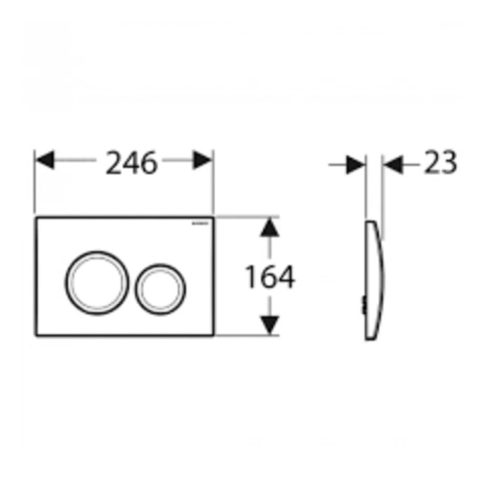 Delta20 plaque de déclenchement double touche, chrome mat (Delta-9)