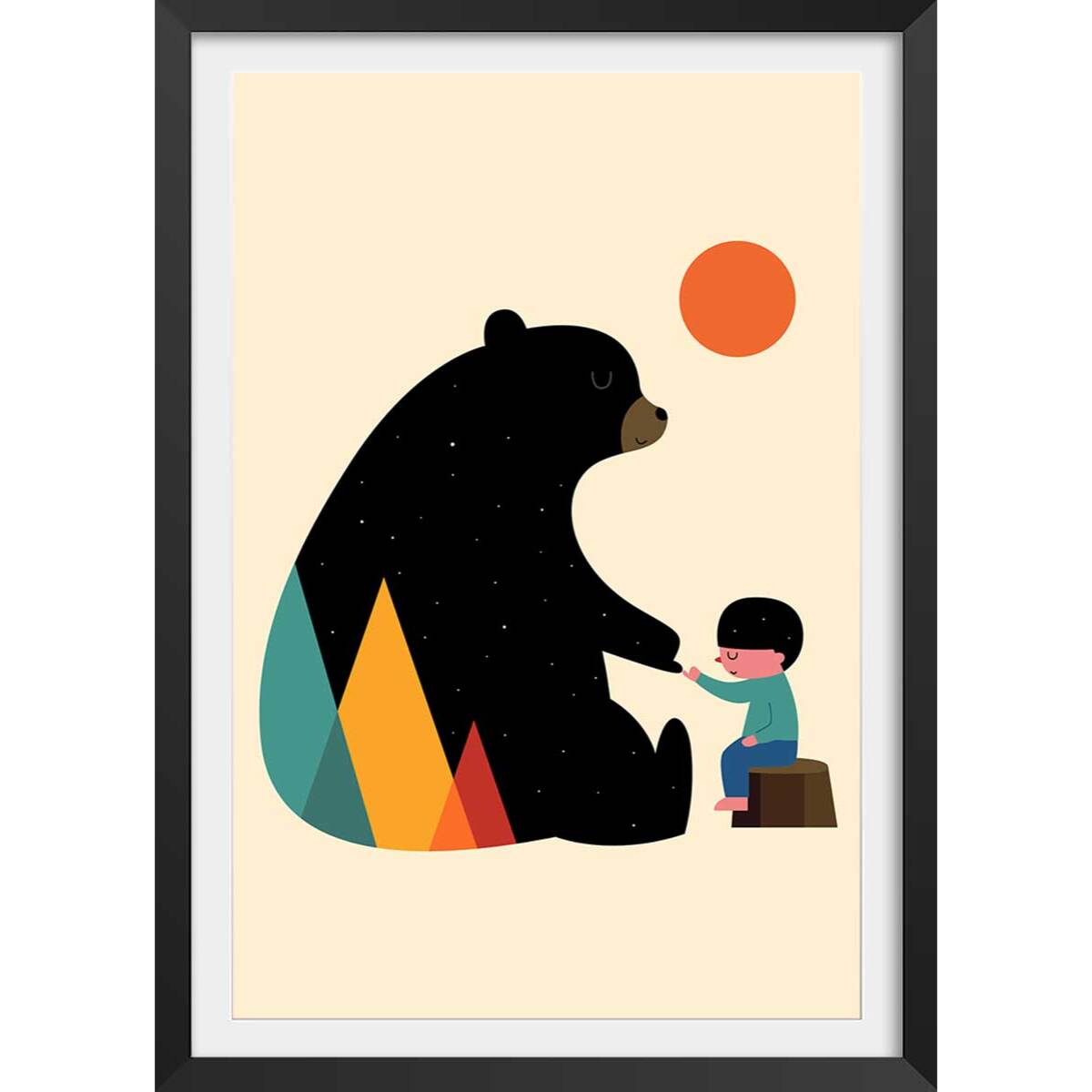 Affiche enfant promesse Affiche + cadre en bois - Noir