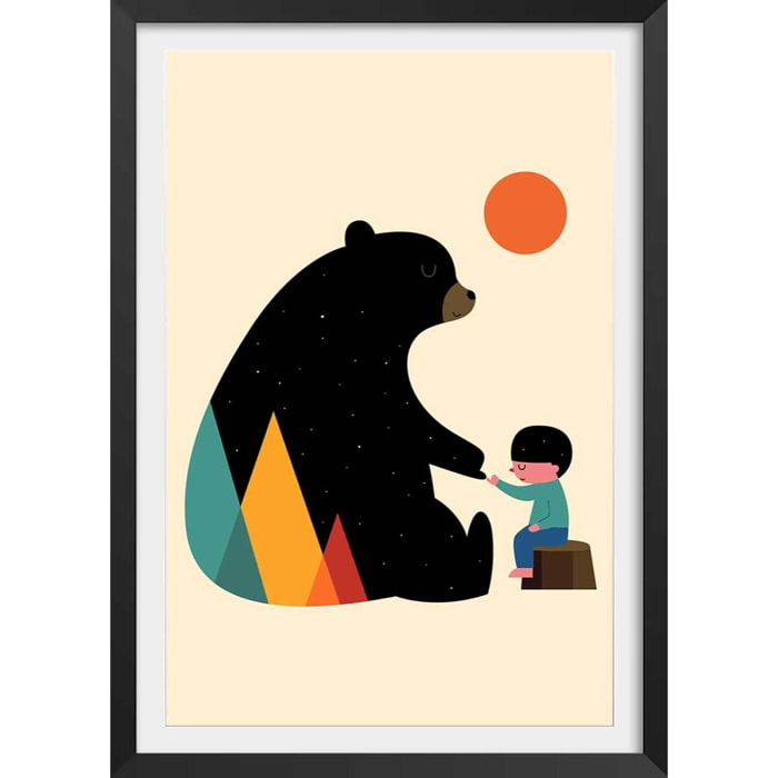 Affiche enfant promesse Affiche + cadre en bois - Noir