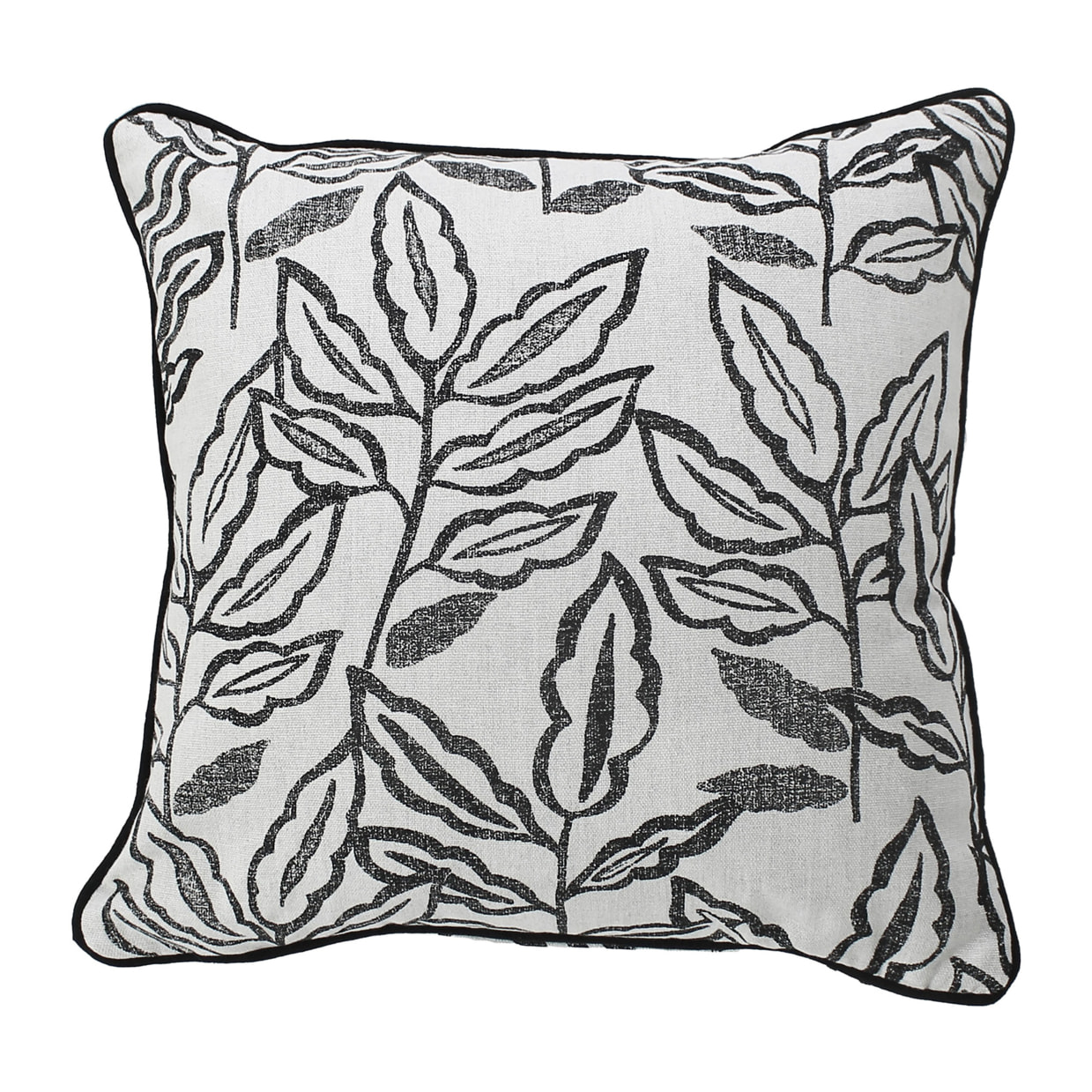 Coussin déhoussable en coton recyclé Chambray - Gris Foncé