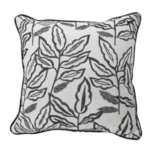 Coussin déhoussable en coton recyclé Chambray - Gris Foncé