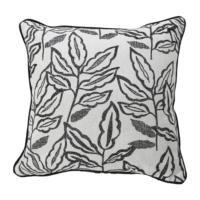 Coussin déhoussable en coton recyclé Chambray - Gris Foncé