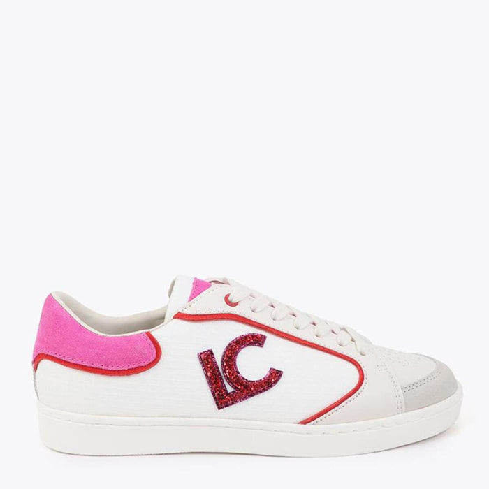 Scarpa sportiva con logo in tessuti abbinati e dettagli in pelle