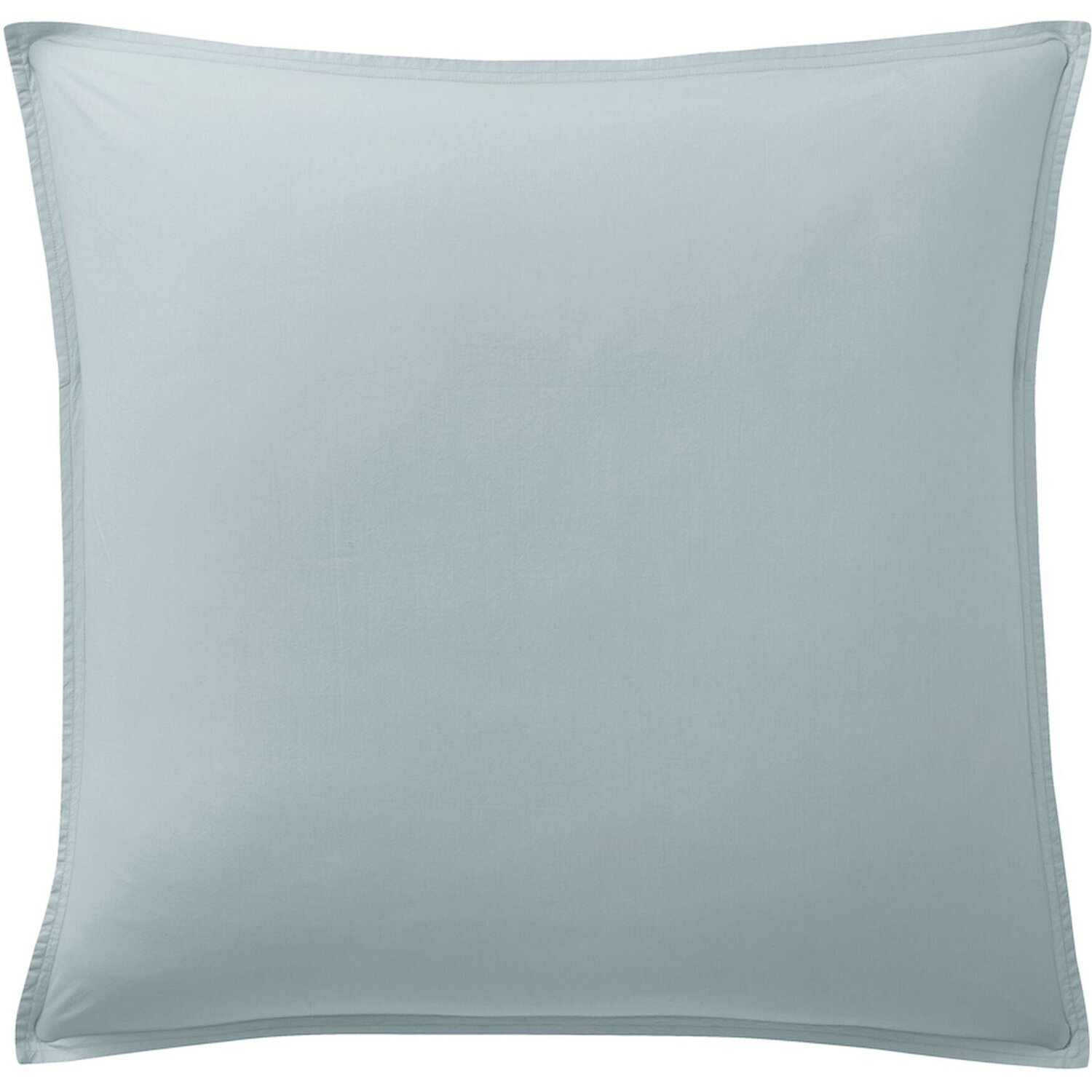Paire de taies d'oreiller 100% percale coton lavé 80fils bleu lagon