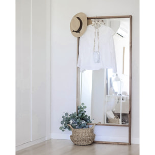 Miroir effet bois massif ton chêne foncé en différentes tailles