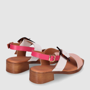 Sandalias de Piel - Rosa - Tacón: 4 cm
