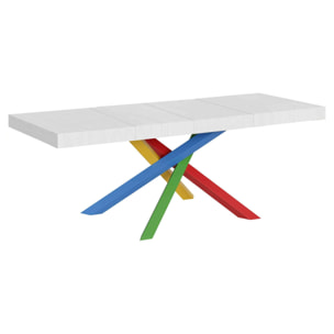 Mesa extensible 90x180/284 cm Volantis Premium Fresno Blanco estructura multicolor 4/B