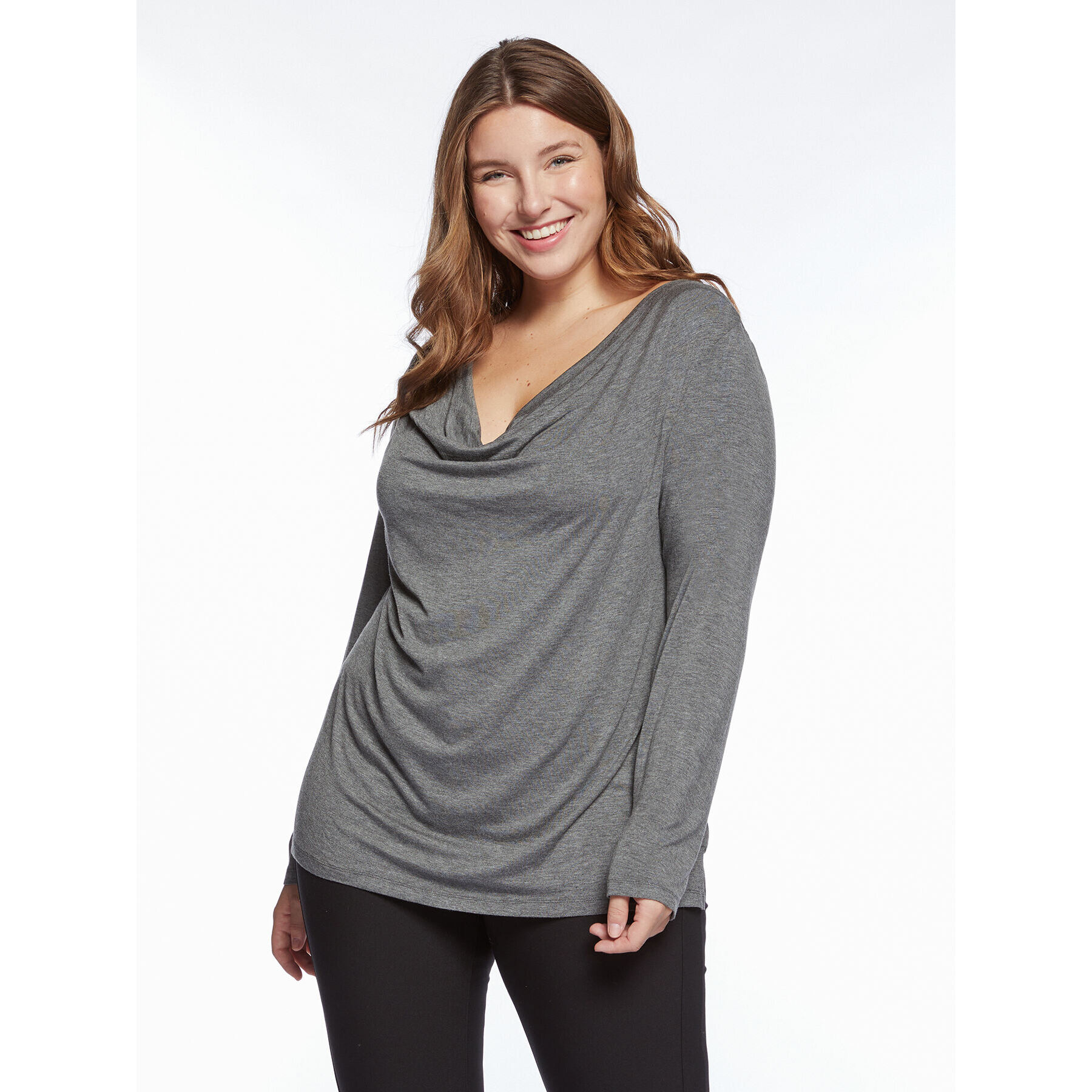 Fiorella Rubino - T-shirt con scollo morbido - Grigio