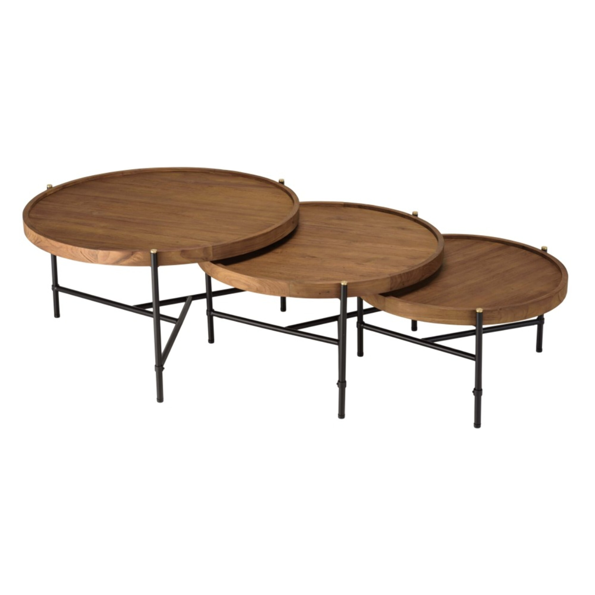 SIXTINE - Set de 3 tables basses tripodes rondes