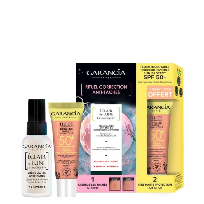 Eclair de Lune La Foudroyante - Coffret Crème Anti-tâches 30ml + Fluide Invisible 20ml